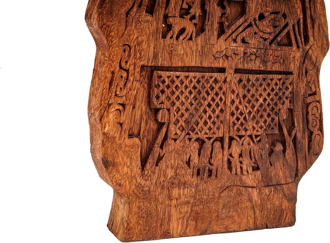 Windalf Wikinger Holzrelief Odin AUF Sleipnir 33 cm Vikings Bildstein Nordische Mythologie Tjängvide