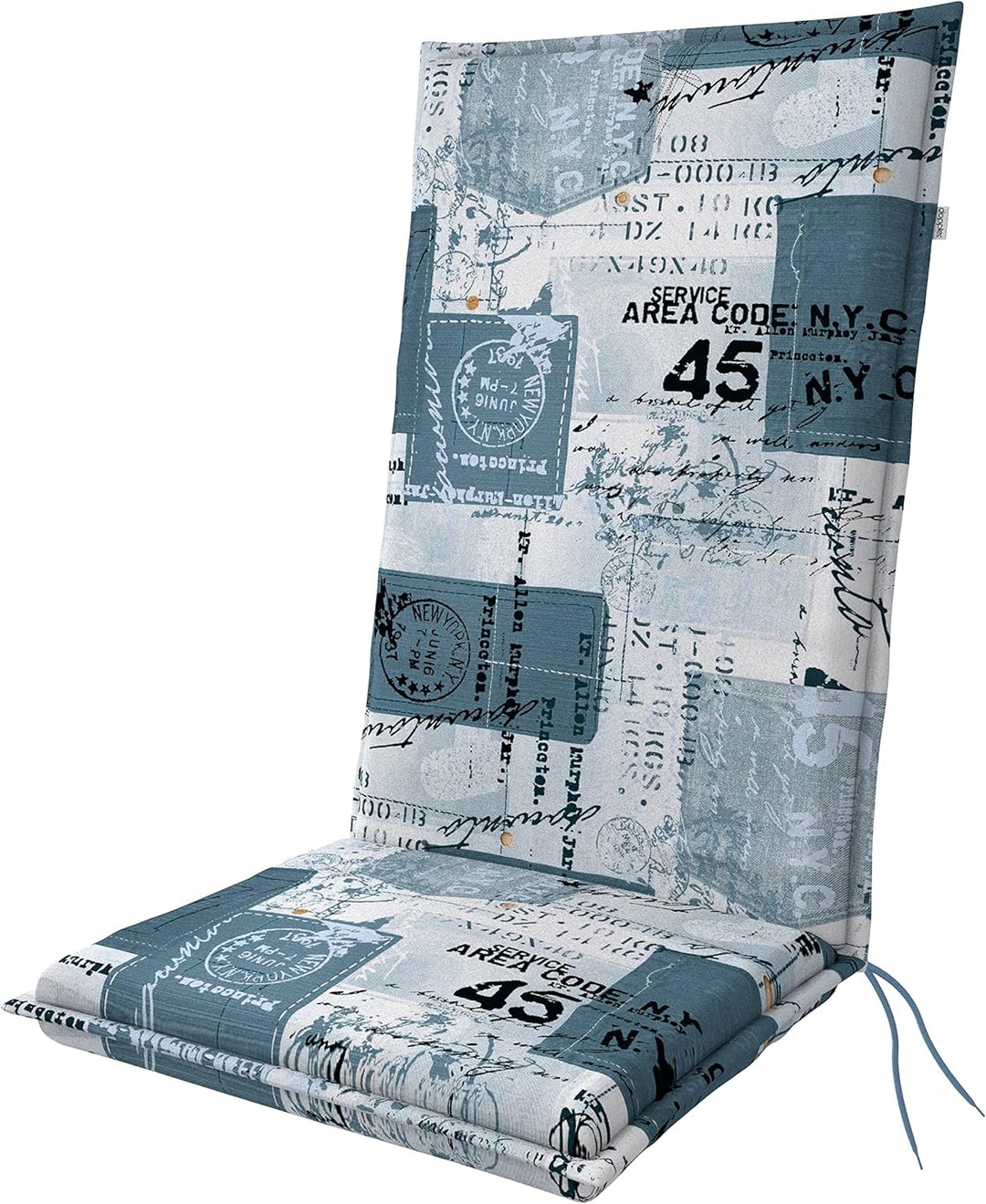 Doppler / Hochlehner Living/Gartenstuhlauflage/Hochlehner/Blau Weiss/ca. 119 x 48 x 6 cm 1 Blau Weis