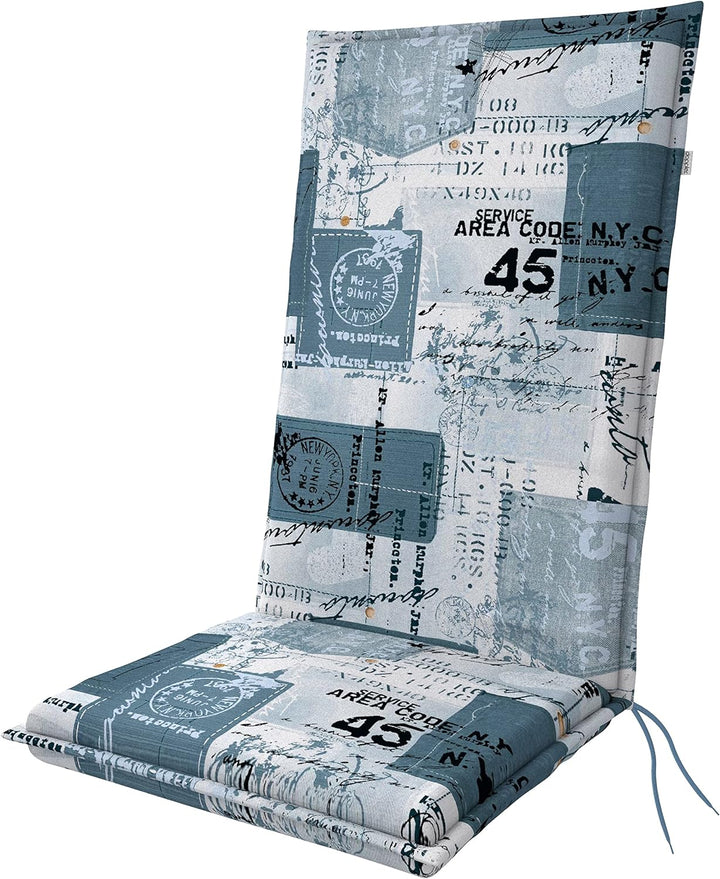 Doppler / Hochlehner Living/Gartenstuhlauflage/Hochlehner/Blau Weiss/ca. 119 x 48 x 6 cm 1 Blau Weis