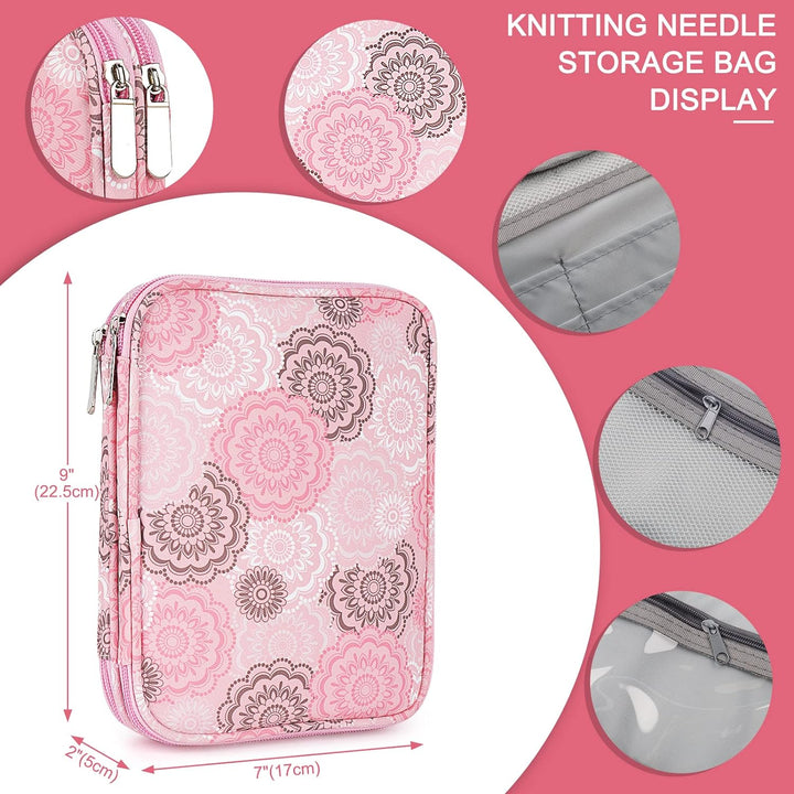 Coopay Rundstricknadeln 40 cm Edelstahl Rundstricknadel Set mit Tasche & Strickzubehör, 2,5-10 mm Me