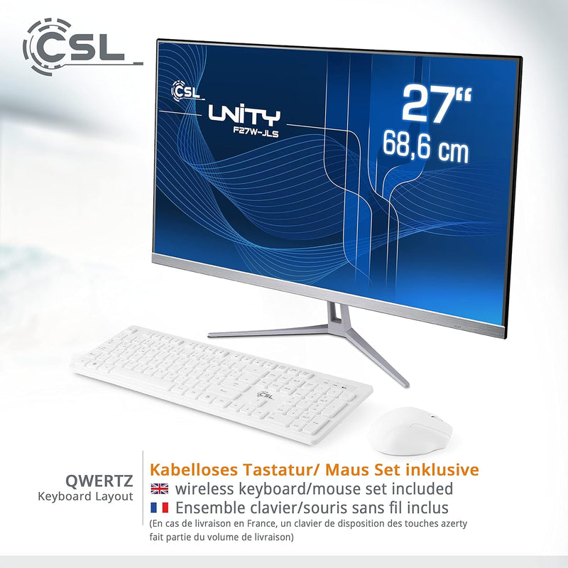 All-in-One-PC CSL Unity F27W-JLS, 68,58 cm (27 Zoll, 1920x1080 Full HD) - Leistungsstarker AIO (Inte