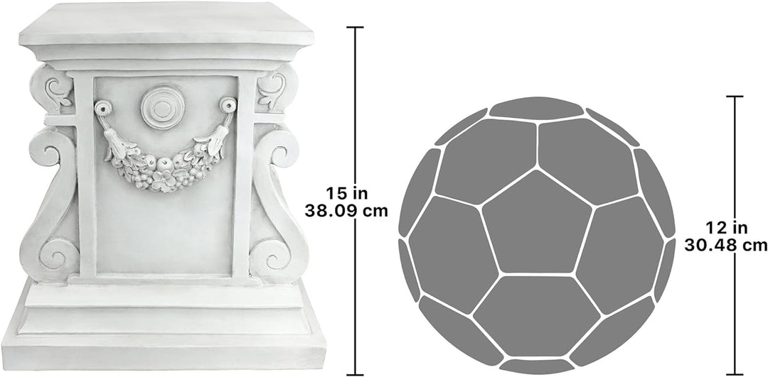 Design Toscano Klassische Statue Gartensockel Basisheber, Polyresin, Antikes Steingrau, gross 38 cm