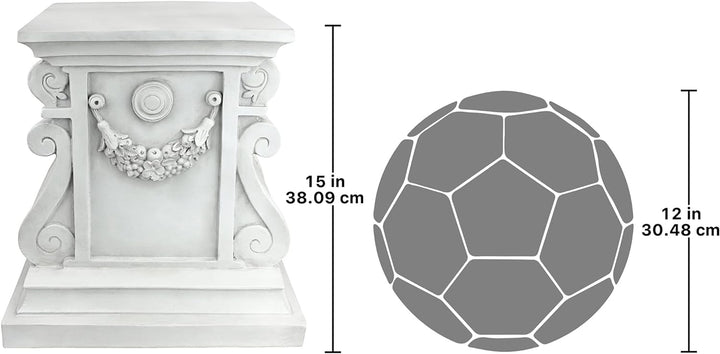 Design Toscano Klassische Statue Gartensockel Basisheber, Polyresin, Antikes Steingrau, gross 38 cm