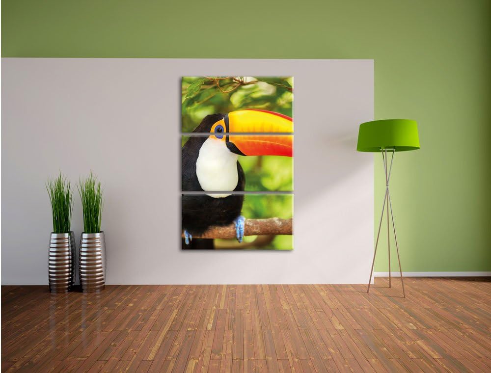 Pixxprint Party Eulen als Leinwandbild/Grösse: 3 Teilig (120x80) / Wandbild/Kunstdruck/fertig bespan