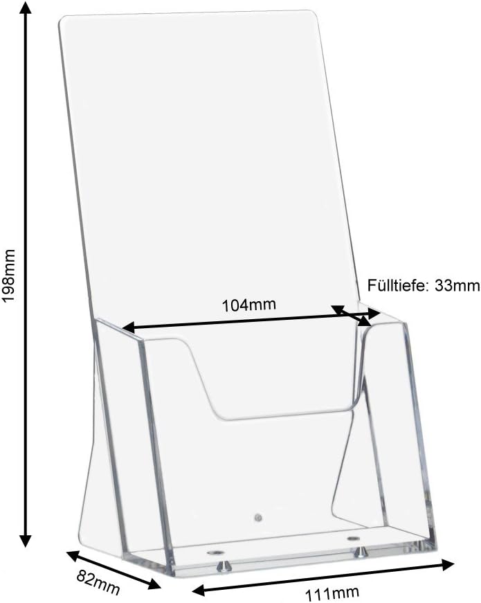 10 Stück DIN Lang (99x210mm) Prospekthalter/Prospektständer/Flyerhalter/Flyerständer/Tischprospektha