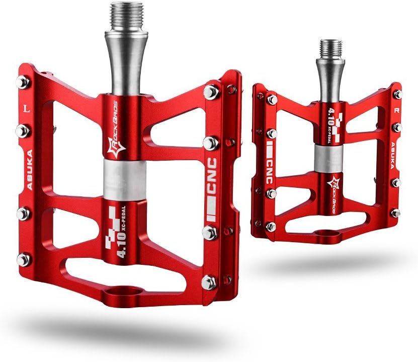 ROCKBROS Fahrrad Pedale 9/16" MTB BMX Rennrad 4 Sealed Bearings CNC Eloxiert Mit Abgedichtete Lager
