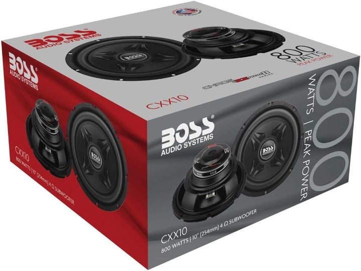 1 subwoofer kompatibel mit BOSS AUDIO Systems CXX10 CXX 10 25 cm 250 mm 10" einzelne 4 ohm Spule 400