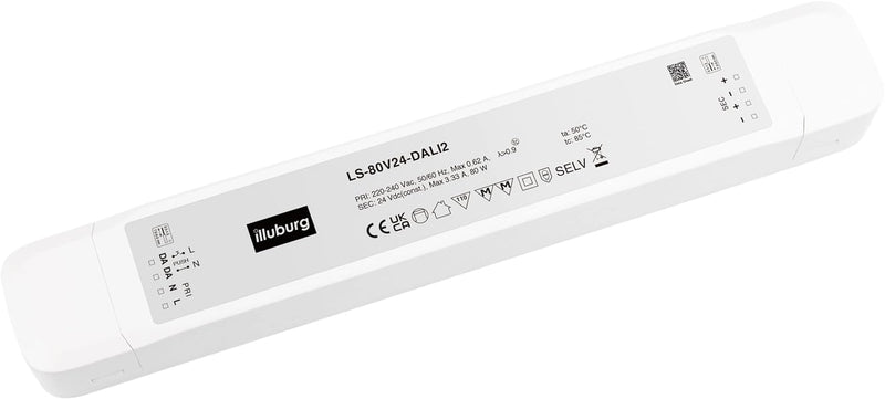 illuburg LED Treiber 24V 80W DALI Push Taster Dimmbar Flackerfrei für LED Streifen Trafo Transformat