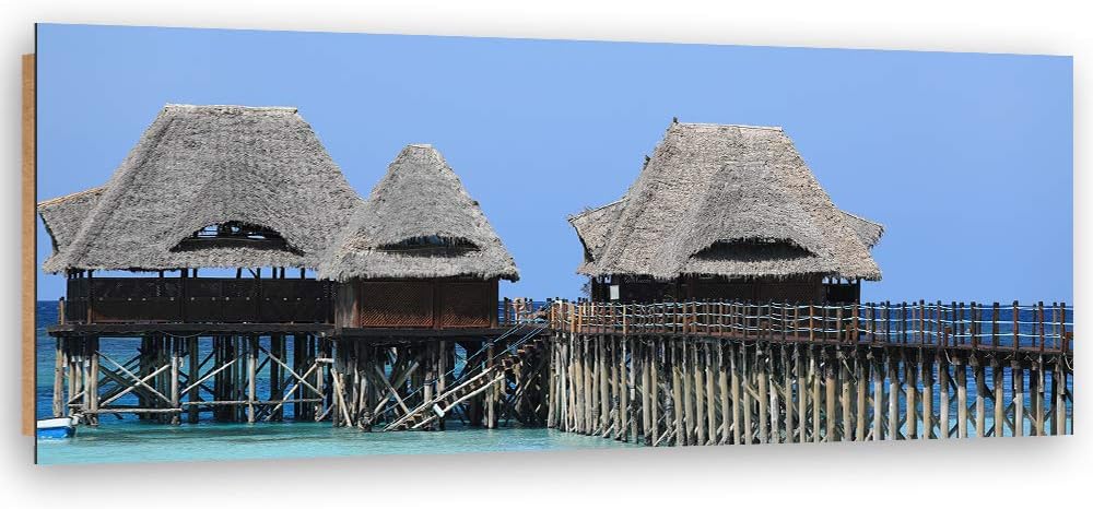 Wandbild Architektur Modern Deko Kunst Bilder Afrika Blau 120x40 cm Deko paneel 120x40 cm Blau_A, De