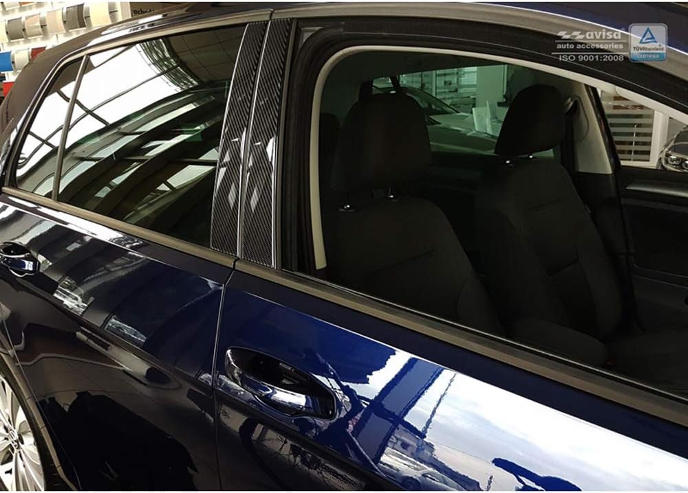 B-Säulen Blende kompatibel mit Audi A3 8V Limousine 2016- Schwarz Carbon