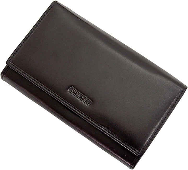 GoBago Branco Elegante Damen Geldbörse Leder Portemonnaie Geldbeutel mit Bügelverschluss (Schwarz),