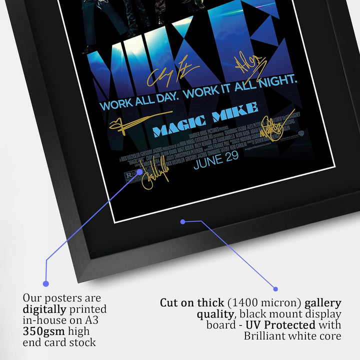 HWC Trading FR A3 Magic Mike Channing Tatun Gifts Bedrucktes Poster mit Autogramm für Film-Fans – A3