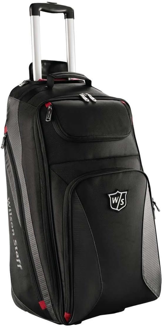 Wilson Staff 2019 Herren Premium Reisetasche mit Rollen und Reisegepäck Schwarz, Schwarz