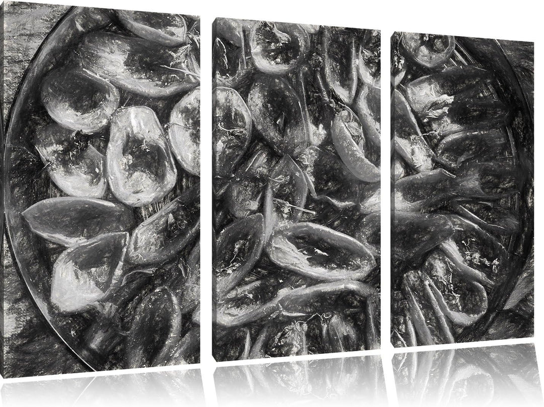 Pixxprint Tomaten Olivenöl Kräuter als Leinwandbild/Grösse: 3 Teilig (120x80 cm) cm/Wandbild/Kunstdr