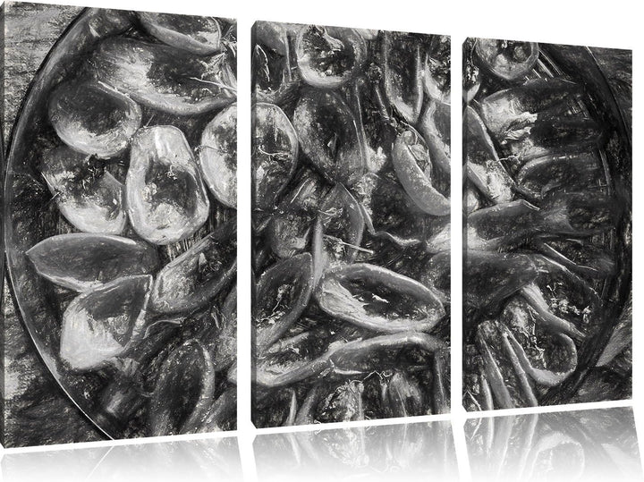 Pixxprint Tomaten Olivenöl Kräuter als Leinwandbild/Grösse: 3 Teilig (120x80 cm) cm/Wandbild/Kunstdr