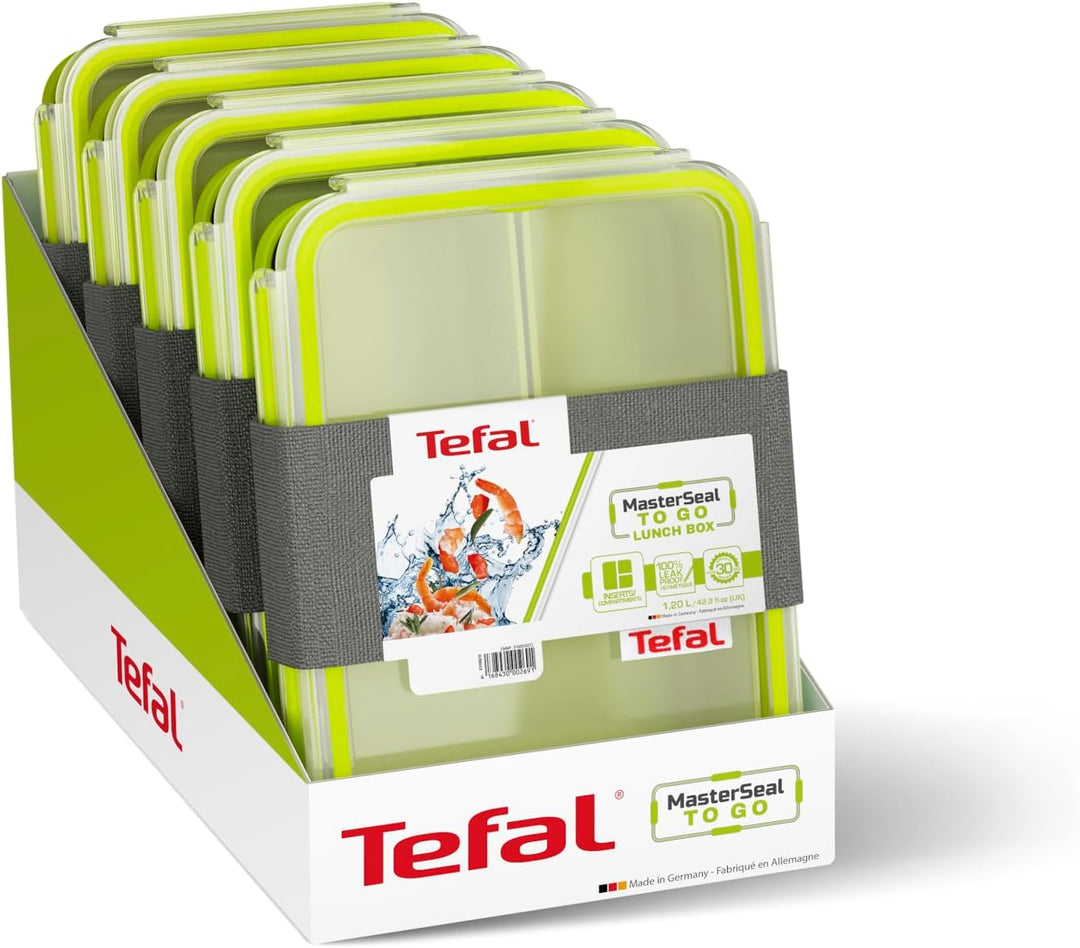 Tefal MASTERSEAL Master Seal to Go Lunchbox, rechteckig, zur Aufbewahrung von Lebensmitteln, Kunstst