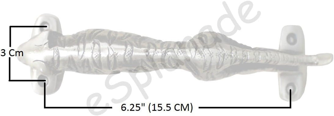 eSplanade - 19,1 cm Messing Designer Tiger/Jaguar Türgriff - 2er Set | Wohnkultur | Türdekor | Paar