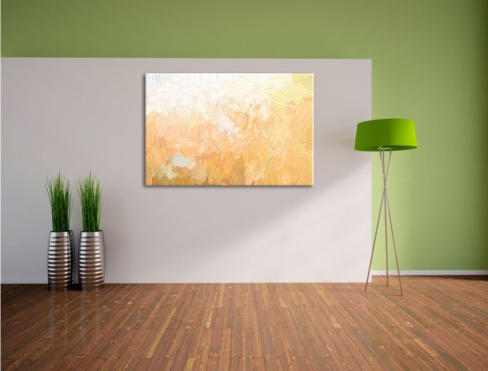 Pixxprint Romantische Blumenwiese als Leinwandbild/Grösse: 100x70 cm/Wandbild/Kunstdruck/fertig besp