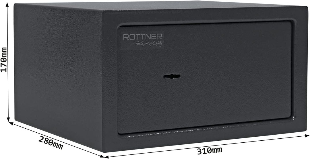 Rottner Möbeltresor Jupiter 2, Doppelbartschloss, anthrazit, BxHxT 31x17x28 cm, inkl. Befestigungsma