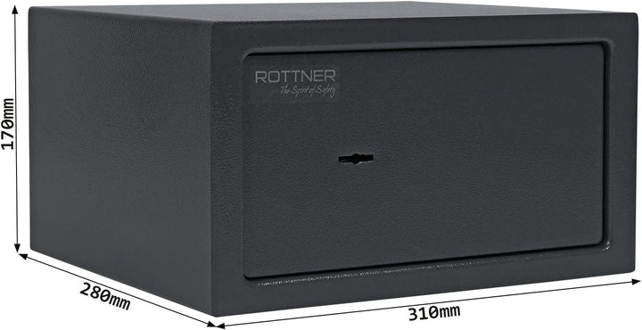 Rottner Möbeltresor Jupiter 2, Doppelbartschloss, anthrazit, BxHxT 31x17x28 cm, inkl. Befestigungsma