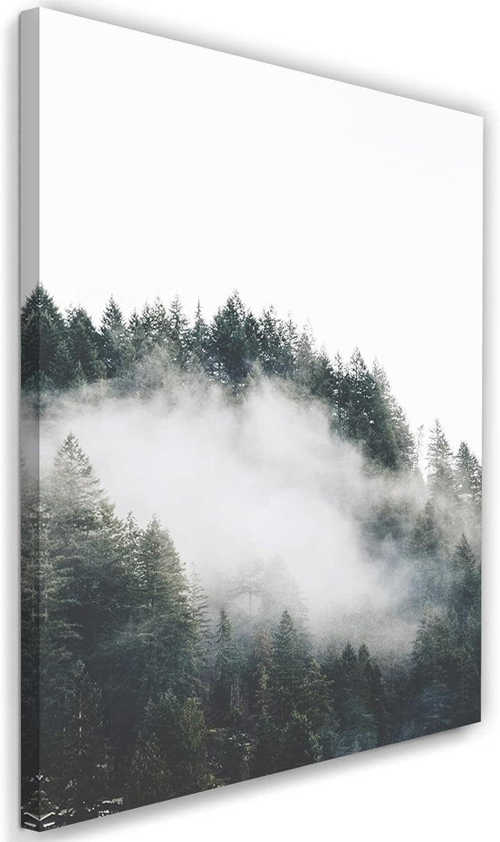 Feeby Vlies Leinwandbild Pflanzen Bäume Natur Wald 60x90 cm Druckbild Wandbild Wanddekoration Deko W