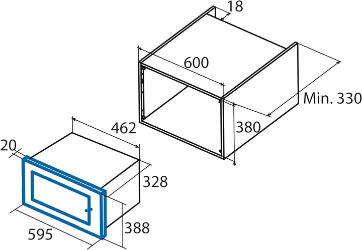 CATA MC20 D ENC MC 20 D Einbaumikrowelle, 1 tons, Rostfrei, mc 20 d