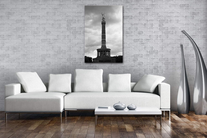 deyoli Die Berliner Siegessäule Format: 80x60 Effekt: Schwarz&Weiss als Leinwand, Motiv fertig gerah