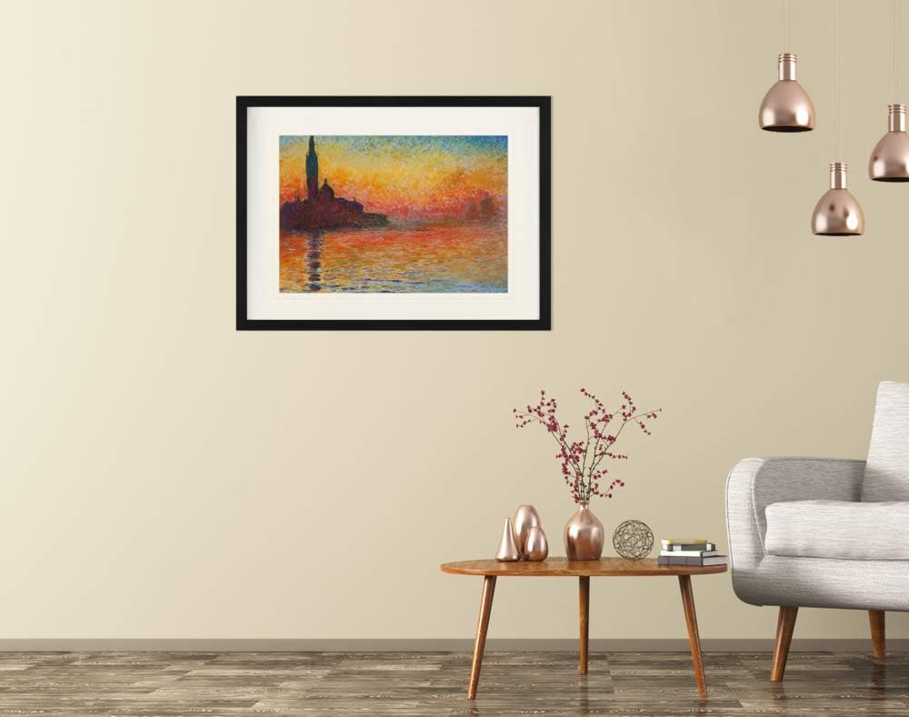 1art1 Claude Monet Poster Abendstimmung In Venedig, 1908 Gerahmtes Bild Mit Edlem Passepartout | Wan