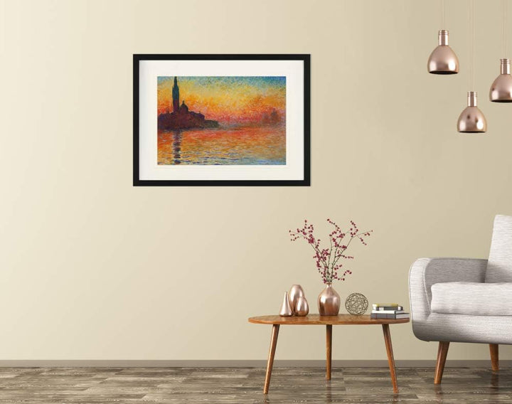 1art1 Claude Monet Poster Abendstimmung In Venedig, 1908 Gerahmtes Bild Mit Edlem Passepartout | Wan
