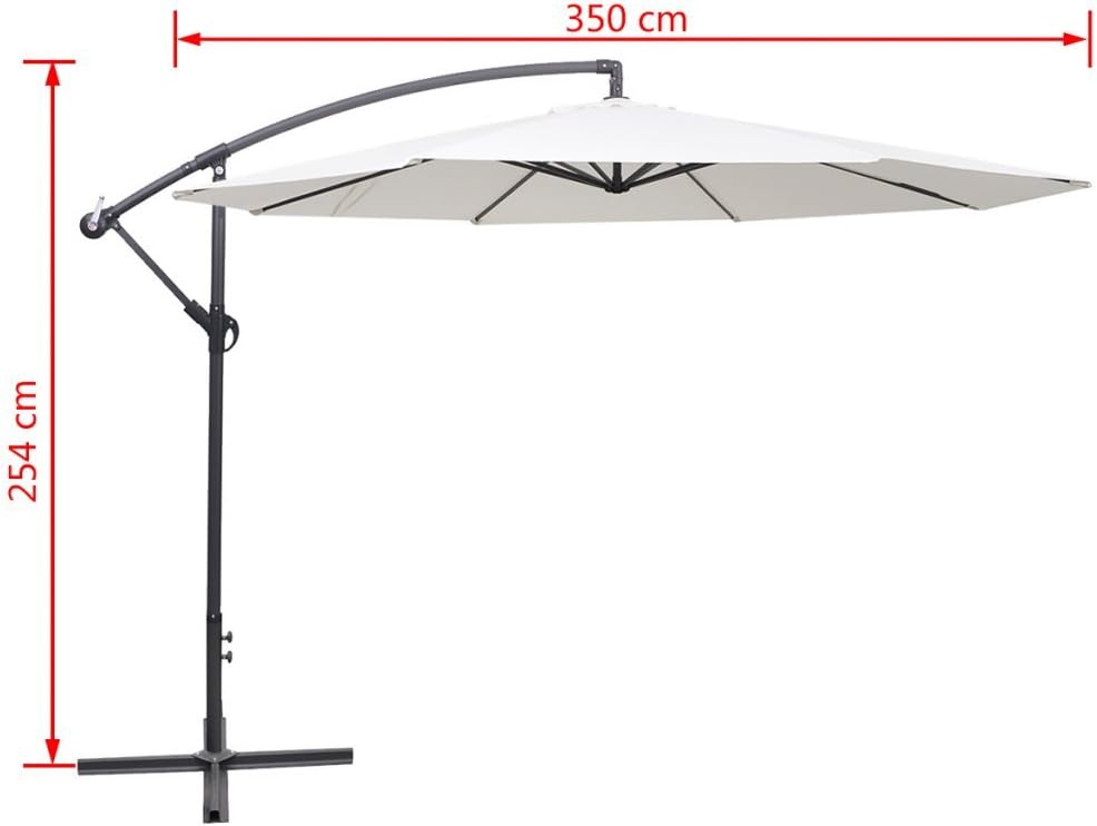 Festnight Freiarm-Sonnenschirm Gartenschirm Strandschirm 3,5 m Sonnenschutz Schirm UV-Schutz - Sandw