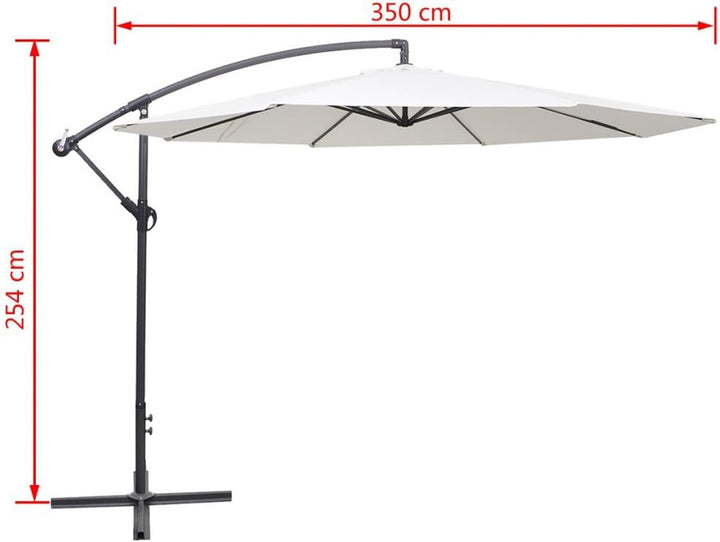 Festnight Freiarm-Sonnenschirm Gartenschirm Strandschirm 3,5 m Sonnenschutz Schirm UV-Schutz - Sandw
