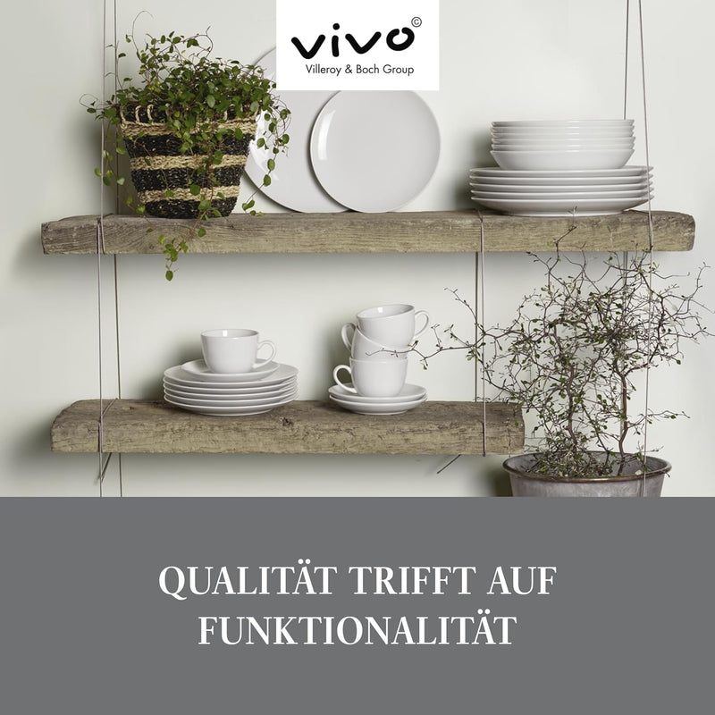 vivo by Villeroy & Boch – New Fresh Basic Kaffee-Set, 18 teilig, für bis zu 6 Personen, Hartporzella