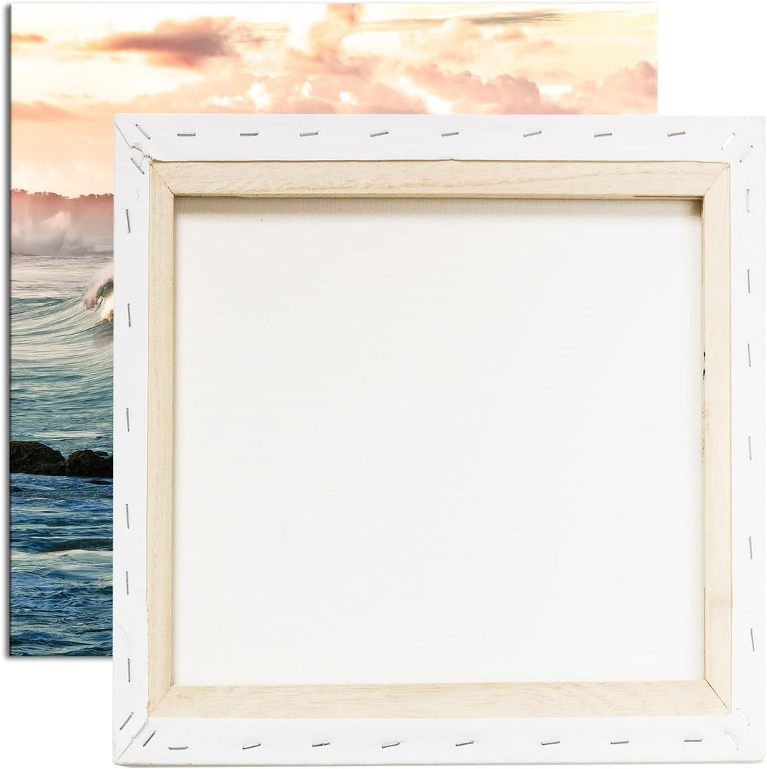 zauberhafte Wellen an der Küste Format: 70x70 als Leinwandbild, Motiv fertig gerahmt auf Echtholzrah