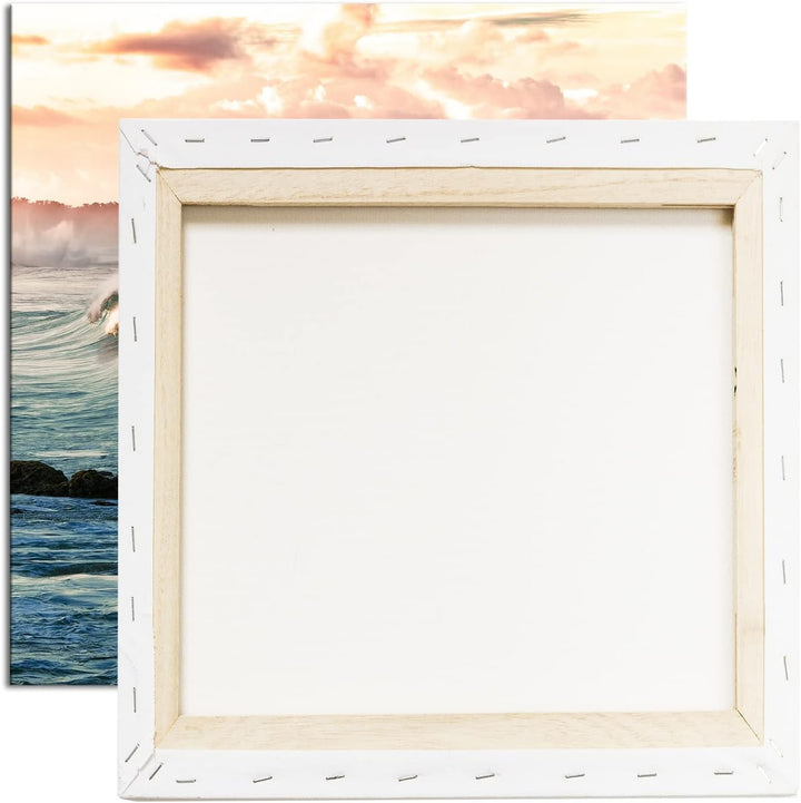 zauberhafte Wellen an der Küste Format: 70x70 als Leinwandbild, Motiv fertig gerahmt auf Echtholzrah