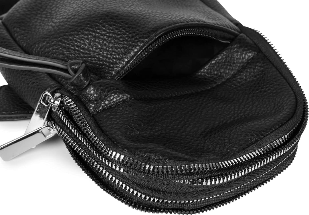 styleBREAKER Damen One Shoulder Rucksack, gemusterter Schultergurt, Einfarbige Crossbody Bag, Cityru