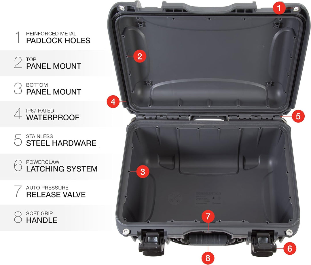 Nanuk 918 Wasserdichter Hartschalenkoffer leer - Graphit leer Graphit, leer Graphit