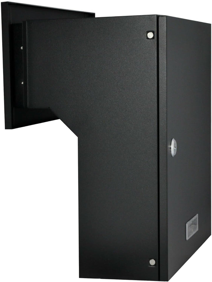 Mauerdurchwurf Briefkasten Schwarz matt C4 190-260 [mm] 3 Schlüssel Einbaubriefkasten Durchwurfbrief