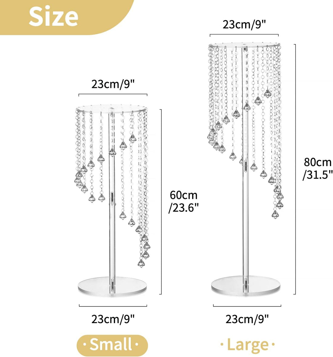 Nuptio Blumenvasen Hochzeit Mittelstücke 2 Stück 60cm Hoch Acryl Vase Steht für Kristall-mittelstück