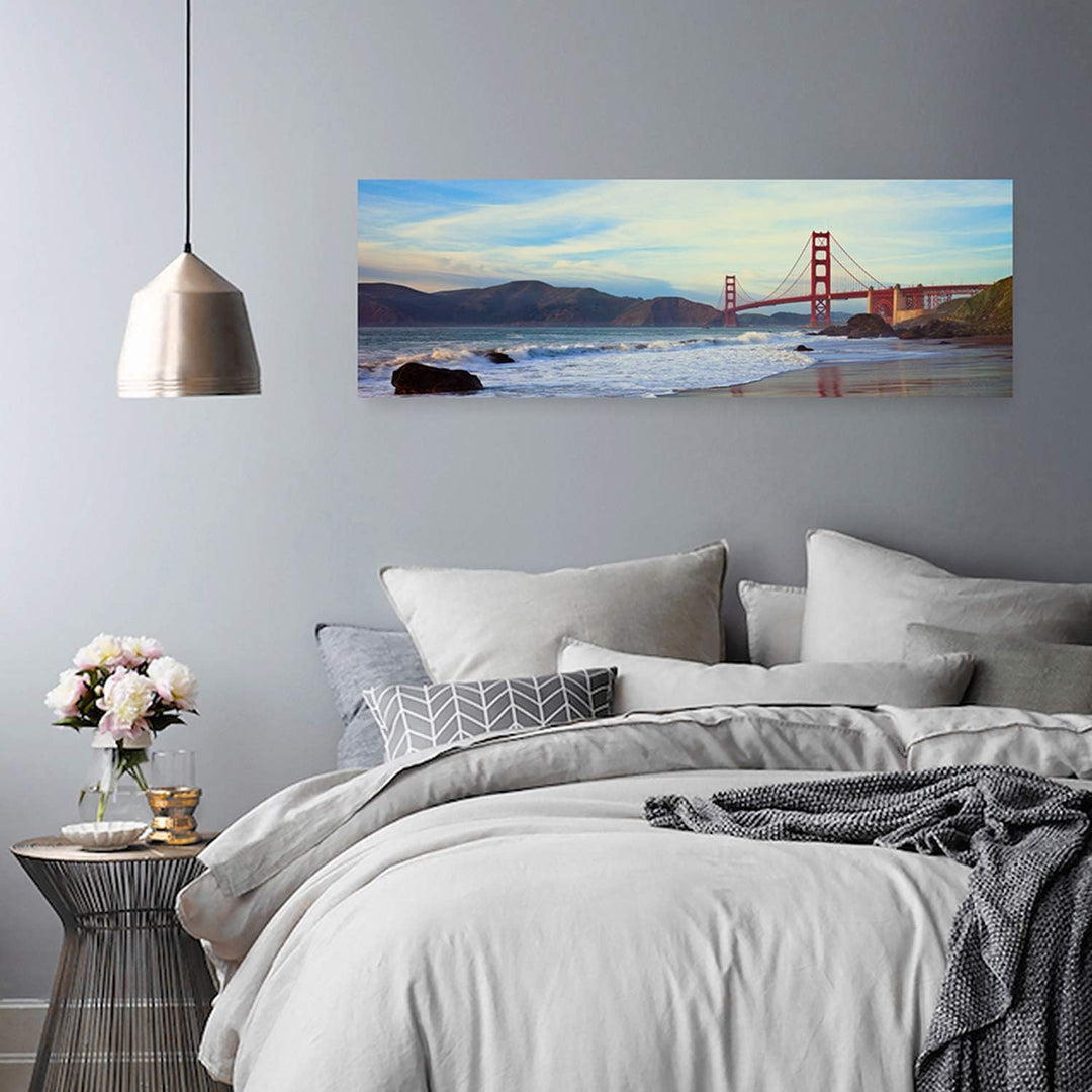 Feeby Bilder Golden Gate Bridge San Francisco XXL 150x50 cm 1Teilig Wohnzimmer Schlafzimmer Modern W