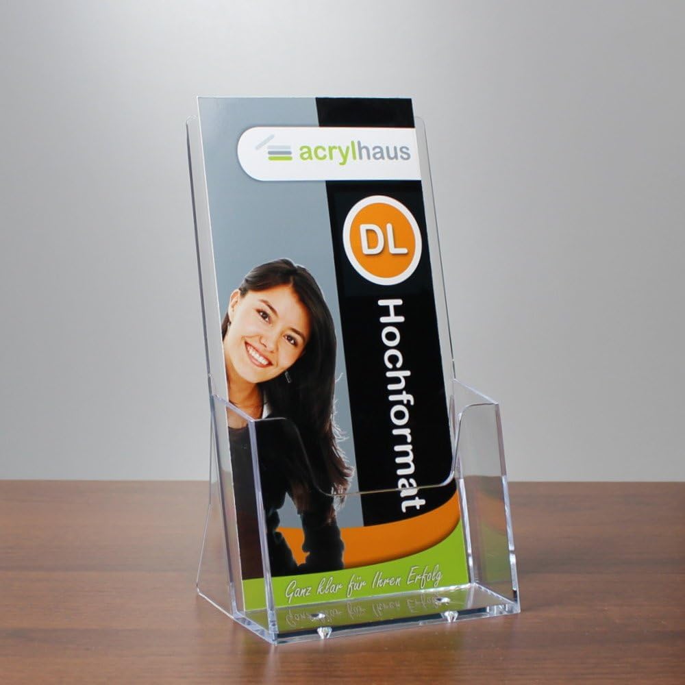 10 Stück DIN Lang (99x210mm) Prospekthalter/Prospektständer/Flyerhalter/Flyerständer/Tischprospektha