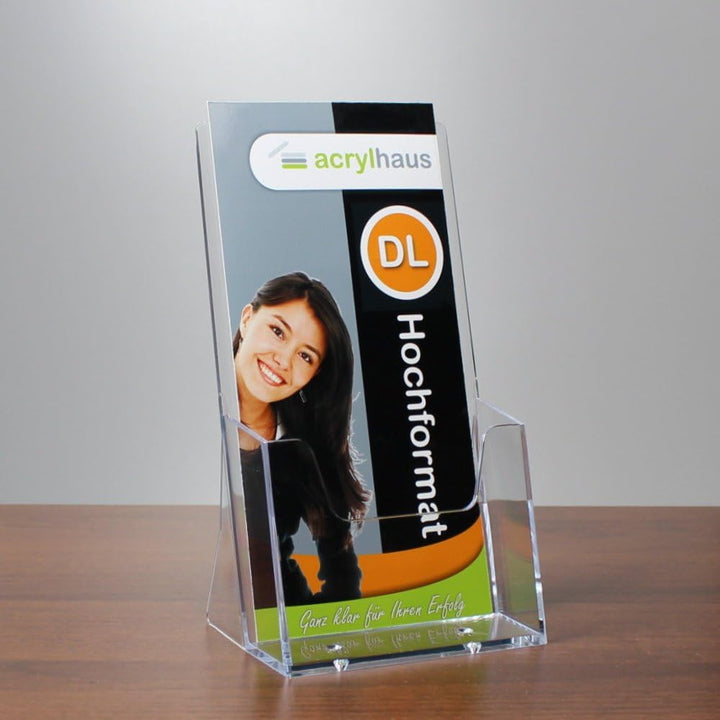 10 Stück DIN Lang (99x210mm) Prospekthalter/Prospektständer/Flyerhalter/Flyerständer/Tischprospektha
