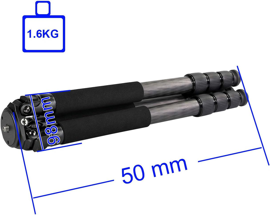 TINKTEEK Pyramid Carbon Stativ Tragkraft 20KG 10 Lagen Kohlenstofffaser, Kugelkopf Nicht enthalten