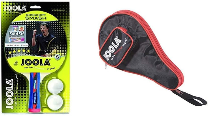JOOLA Tischtennisschläger Rosskopf Smash Tischtennisschläger + TT-Hülle Rot, Tischtennisschläger + T