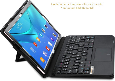 SonnyGoldTech MQ für Huawei M5 10.8 - Layout FRANZÖSISCH AZERTY - Bluetooth Tastatur Tasche mit Mult