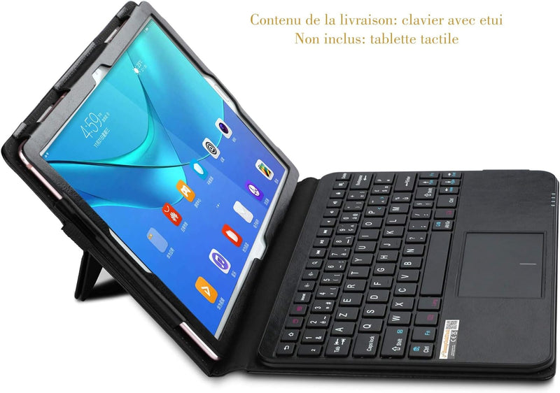 SonnyGoldTech MQ für Huawei M5 10.8 - Layout FRANZÖSISCH AZERTY - Bluetooth Tastatur Tasche mit Mult