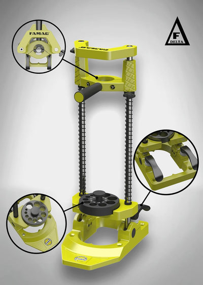 FAMAG Bohrständer schwenkbar für Schlangenbohrer 460mm|für exakten 90° bis 45° stufenlosen schwenkba