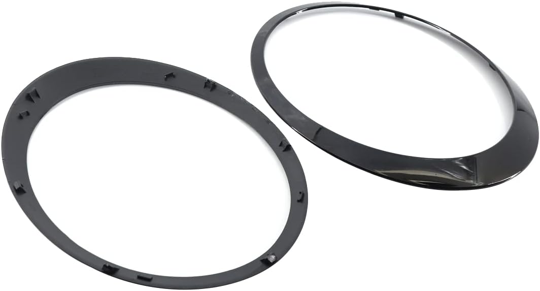 KYYET Scheinwerfer-Zierringblende für Fahrer- und Beifahrerseite, glänzend schwarz, kompatibel mit M