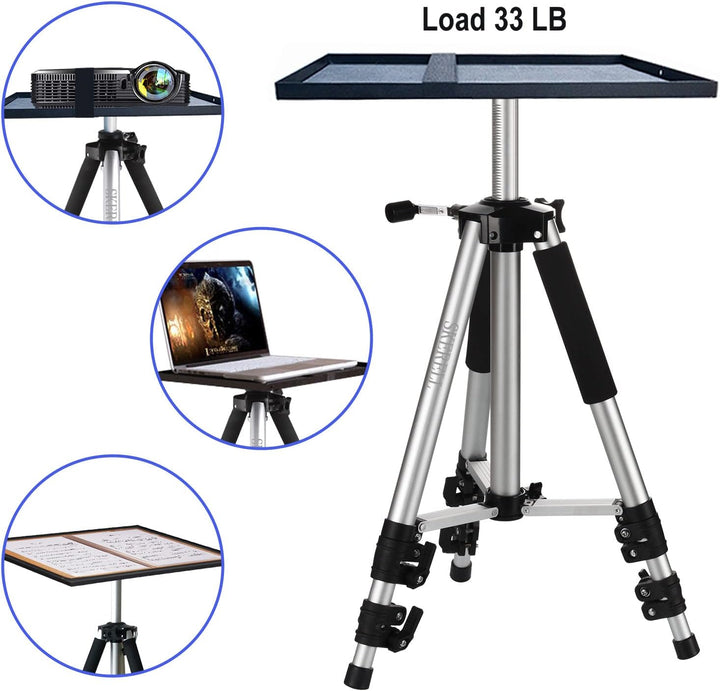 SKERELL Beamer Ständer Multifunktionaler Bodenständer für Projektor&Laptop&Kamera, Tragbarer Alumini