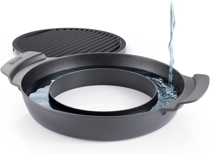 Tescoma Rauchfreie Grillpfanne PREMIUM für Gasherde I Power-Grill PARTY TIME I Gesundes Kochen, Anti
