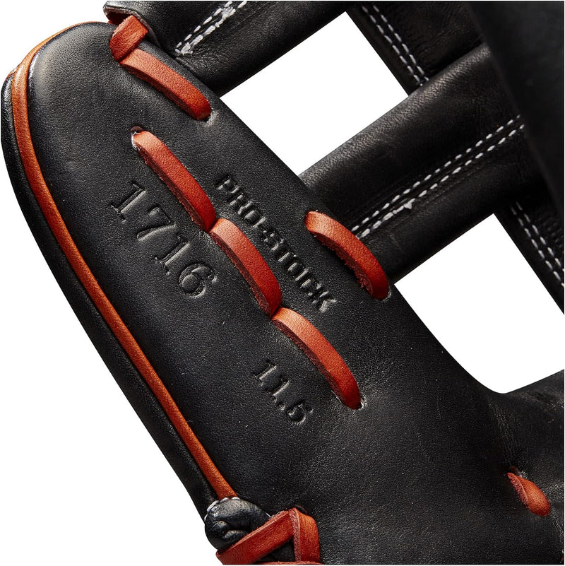 WILSON A200 Baseballhandschuh-Serie Rechte Hand Wurf 29,2 cm (11,5 Zoll) Schwarz/Kupfer – Standard-H